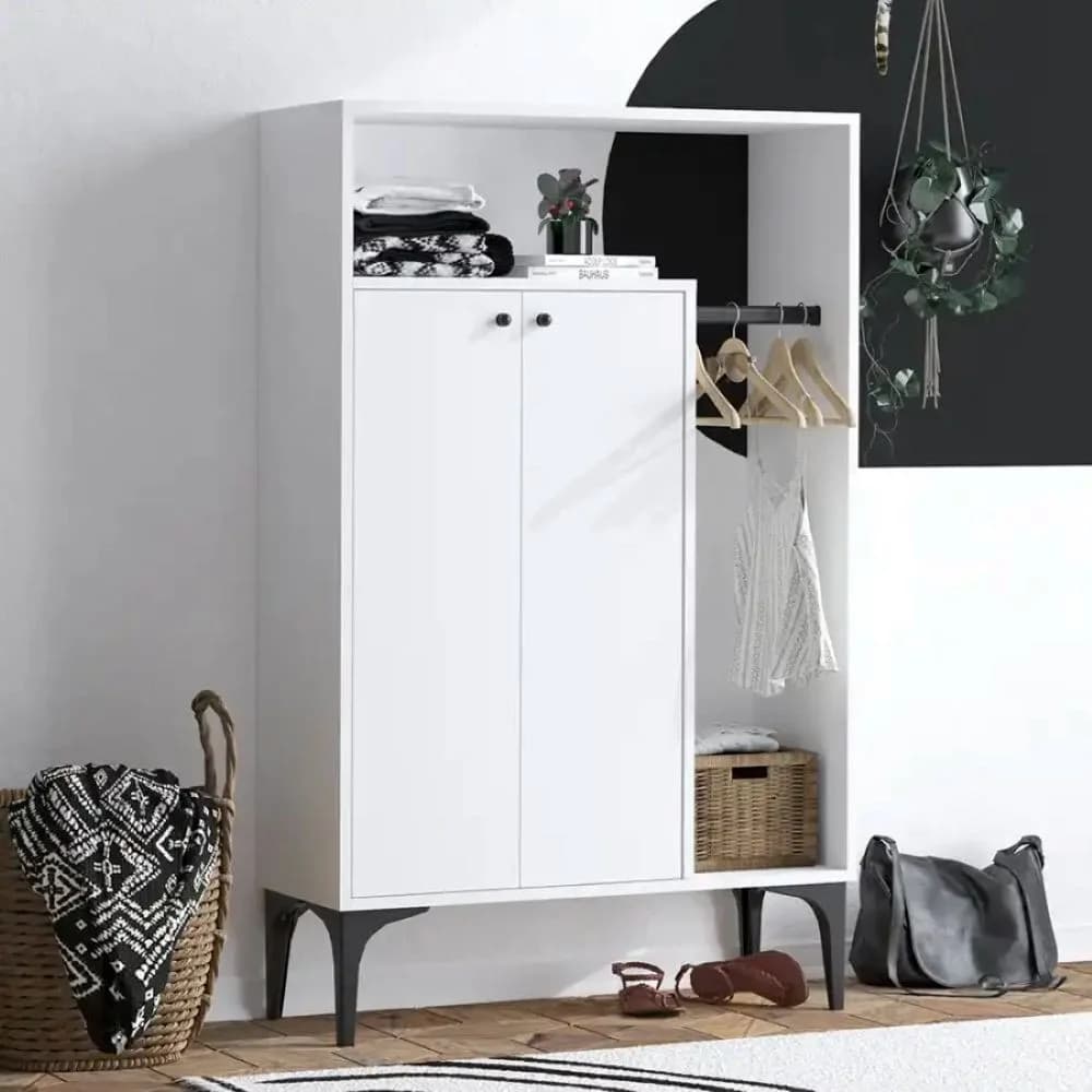 Çoxfunksiyalı dolab SO042, ağ, laminat, 145x9040 sm — image 2