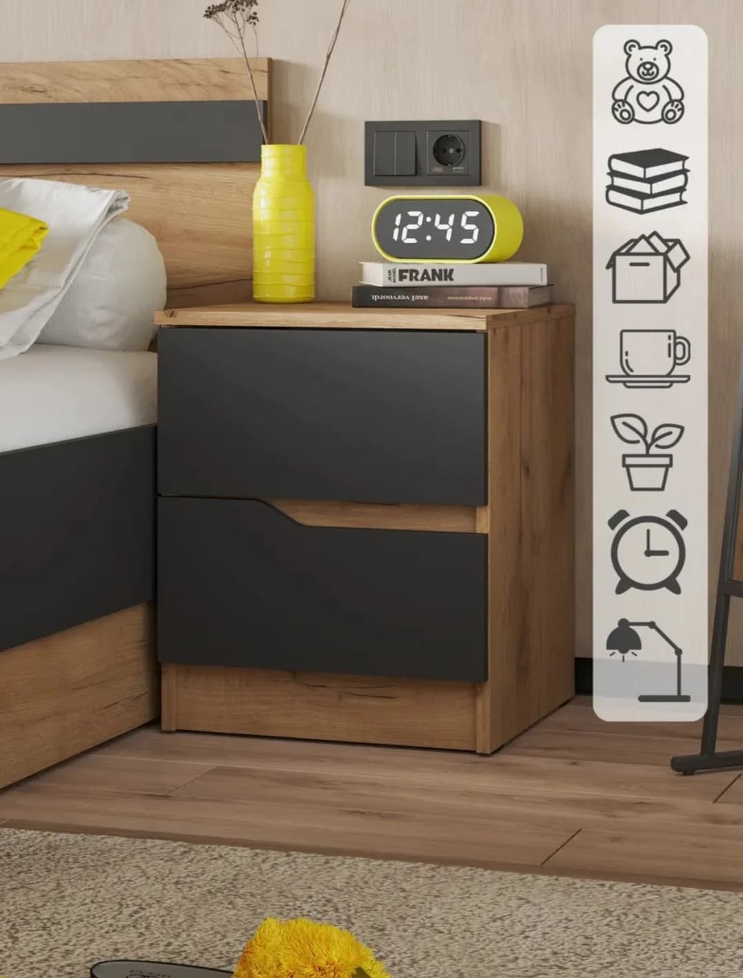 Tumba S012, antrasit, laminat, 50х40х40 sm — изображение 3