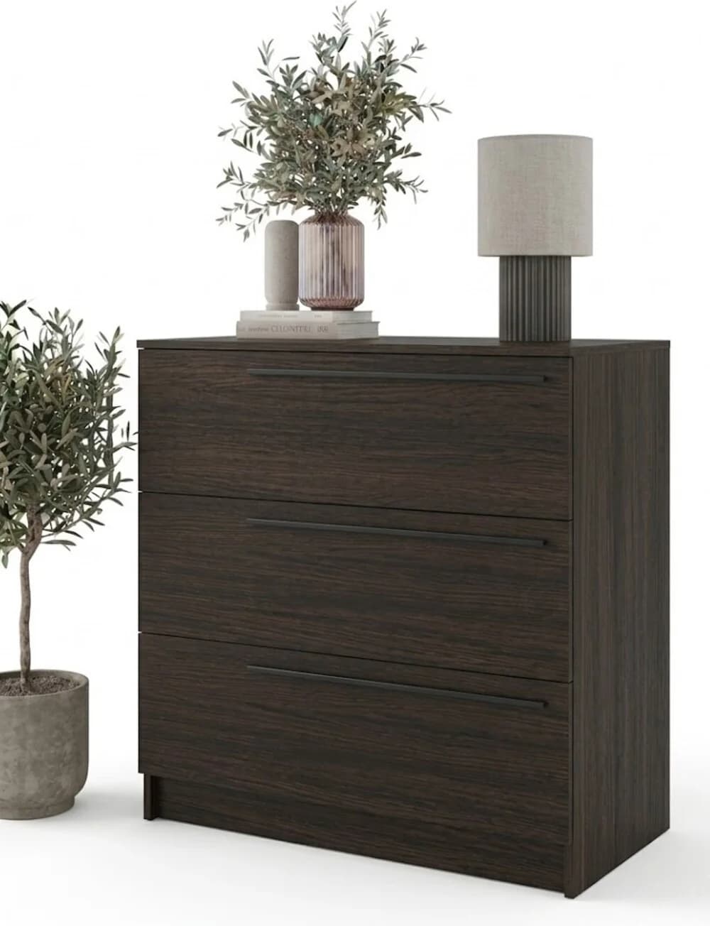 Komod MB25, laminat, 80x80x35 sm, tünd qəhvəyi