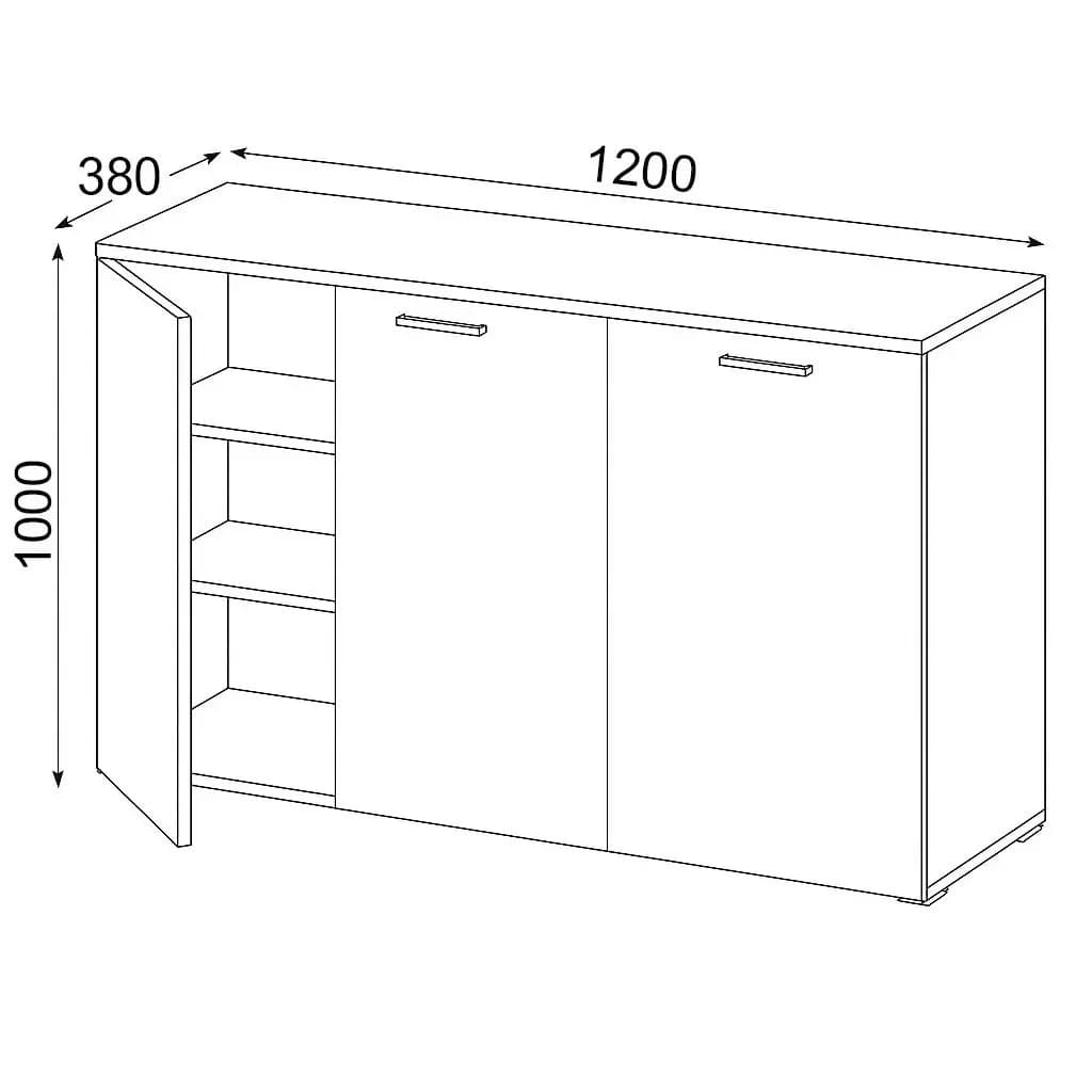 Komod Yagmur 67, laminat, 120x100x38 sm — изображение 2