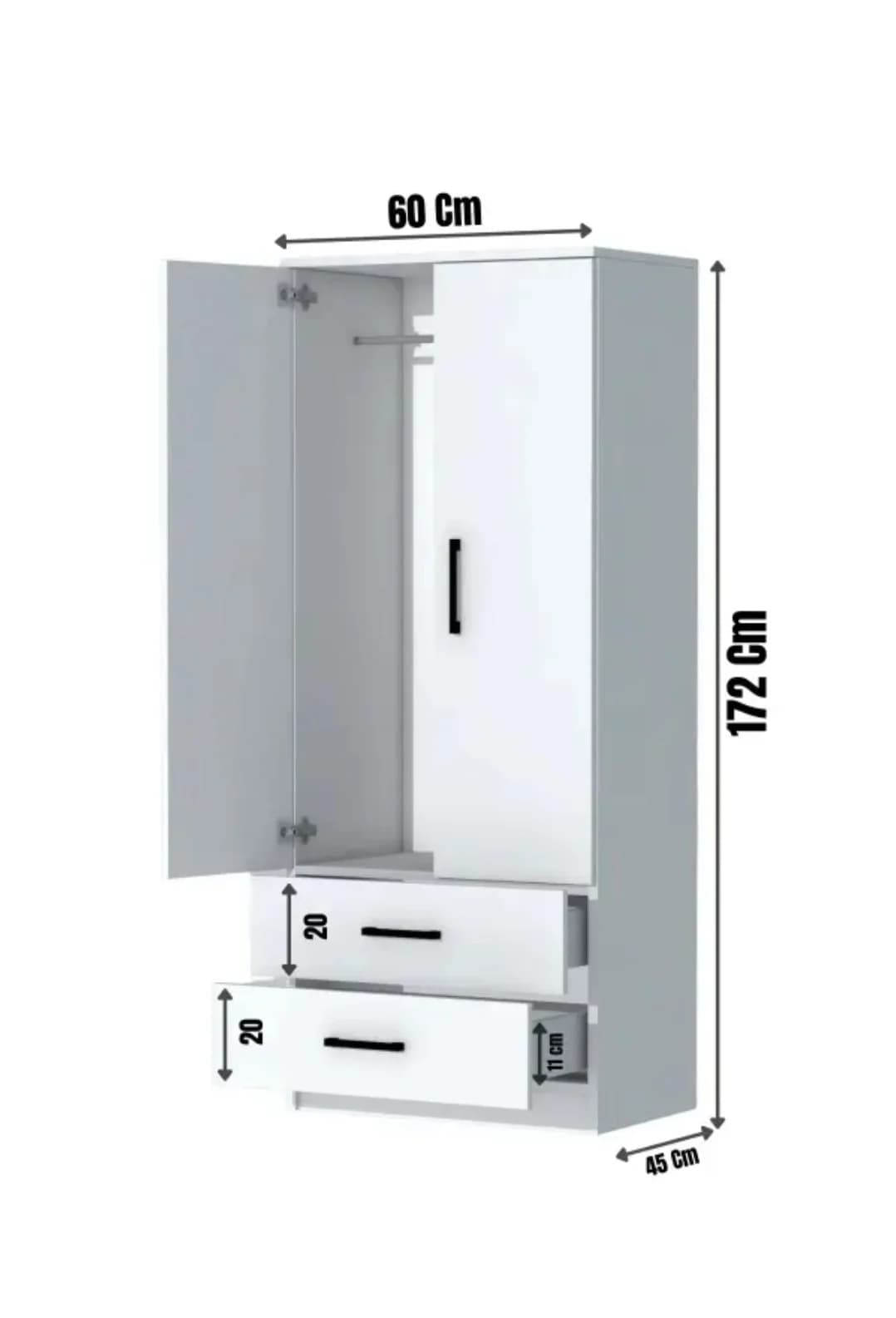 Döşəməüstü dolab SO88, laminat, 172x60x45 sm — image 4