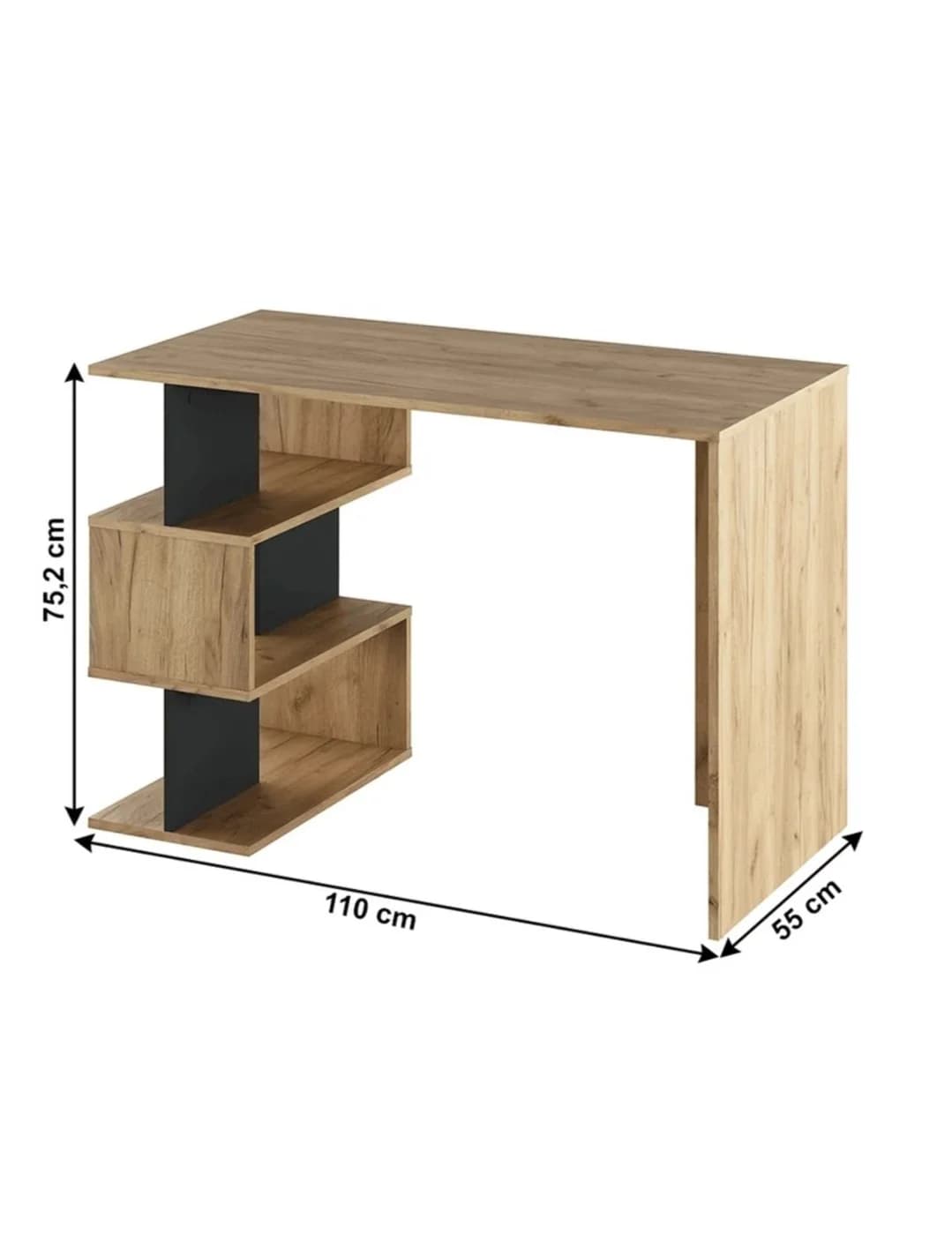 Yazı masası SO010, laminat, qəhvəyi, 110x55x75 sm — изображение 2