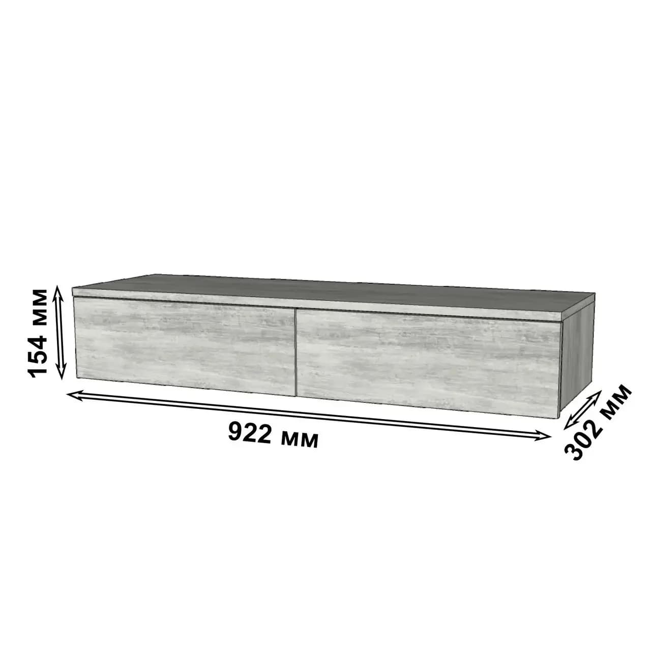 Makiyaj masası Yagmur Y983, laminat, antrasit, 92.2x30x15.4 sm