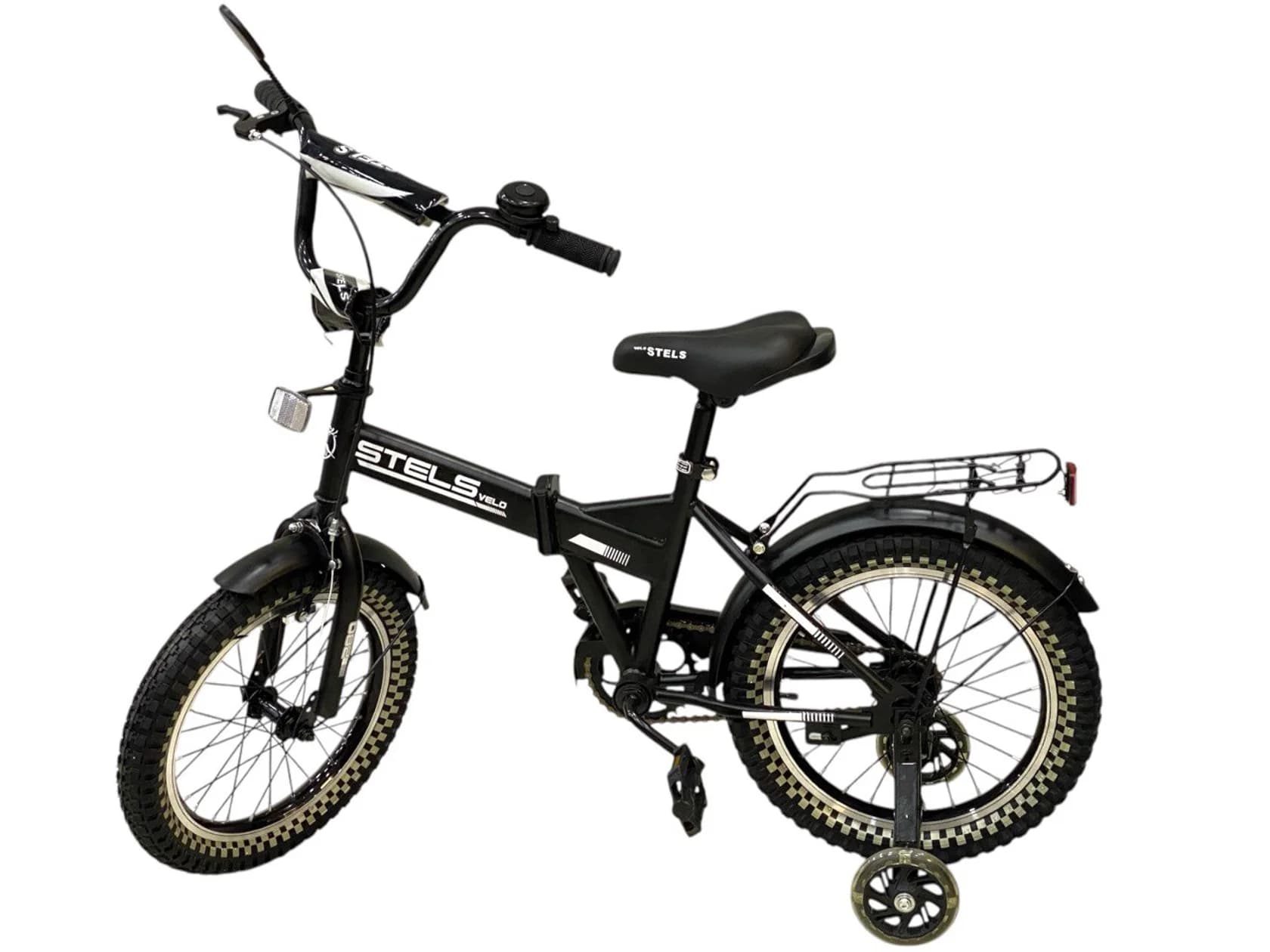 Qatlanan velosiped Stels 16", qara
