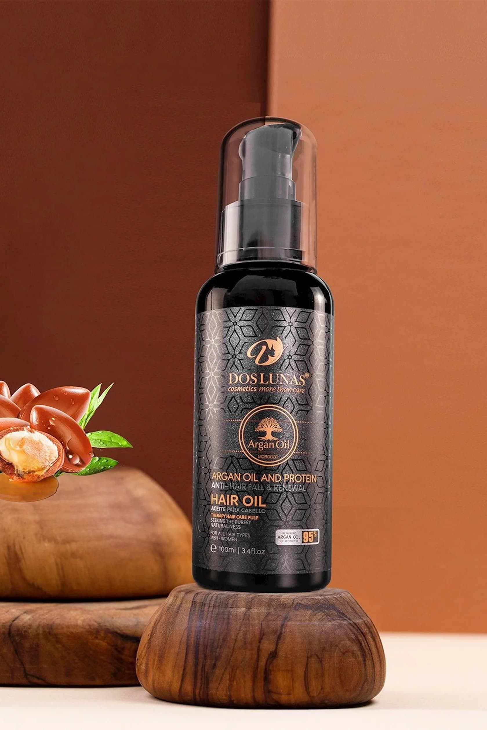 Saç üçün yağ Dos Lunas Argan, 100 ml — изображение 2