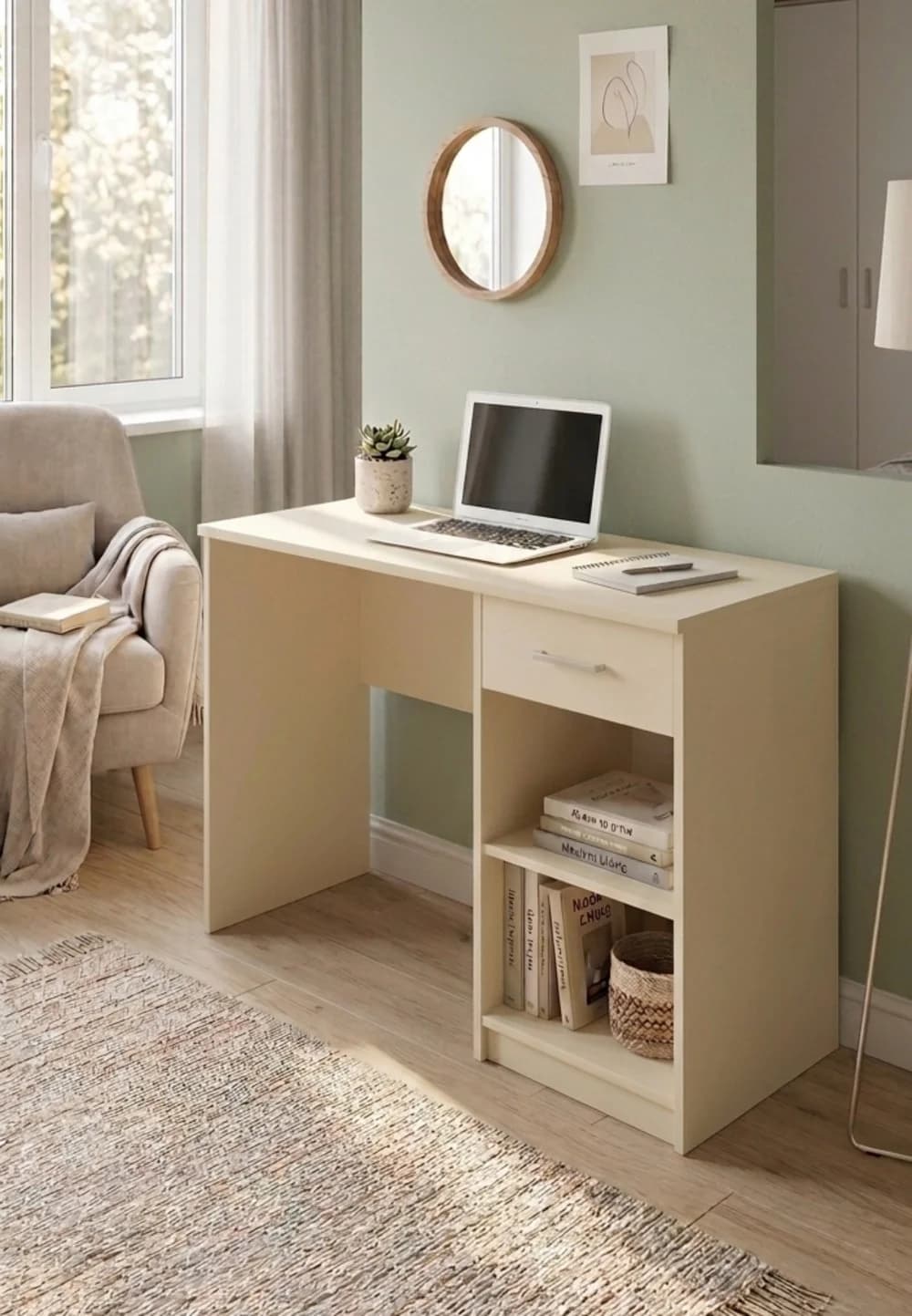 Yazı masası MB 9, bej, laminat, 110x75x50 sm