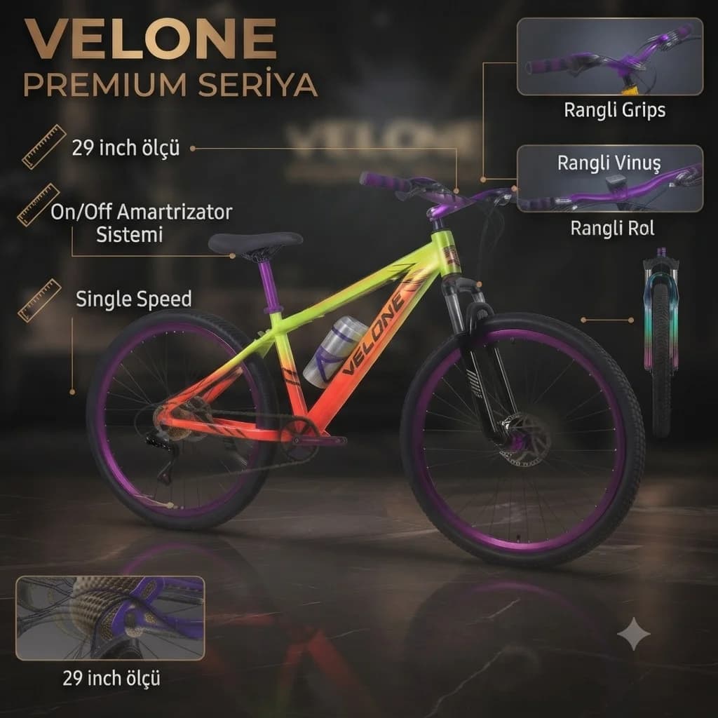 Dağ velosipedi Velone, (29, narıncı)