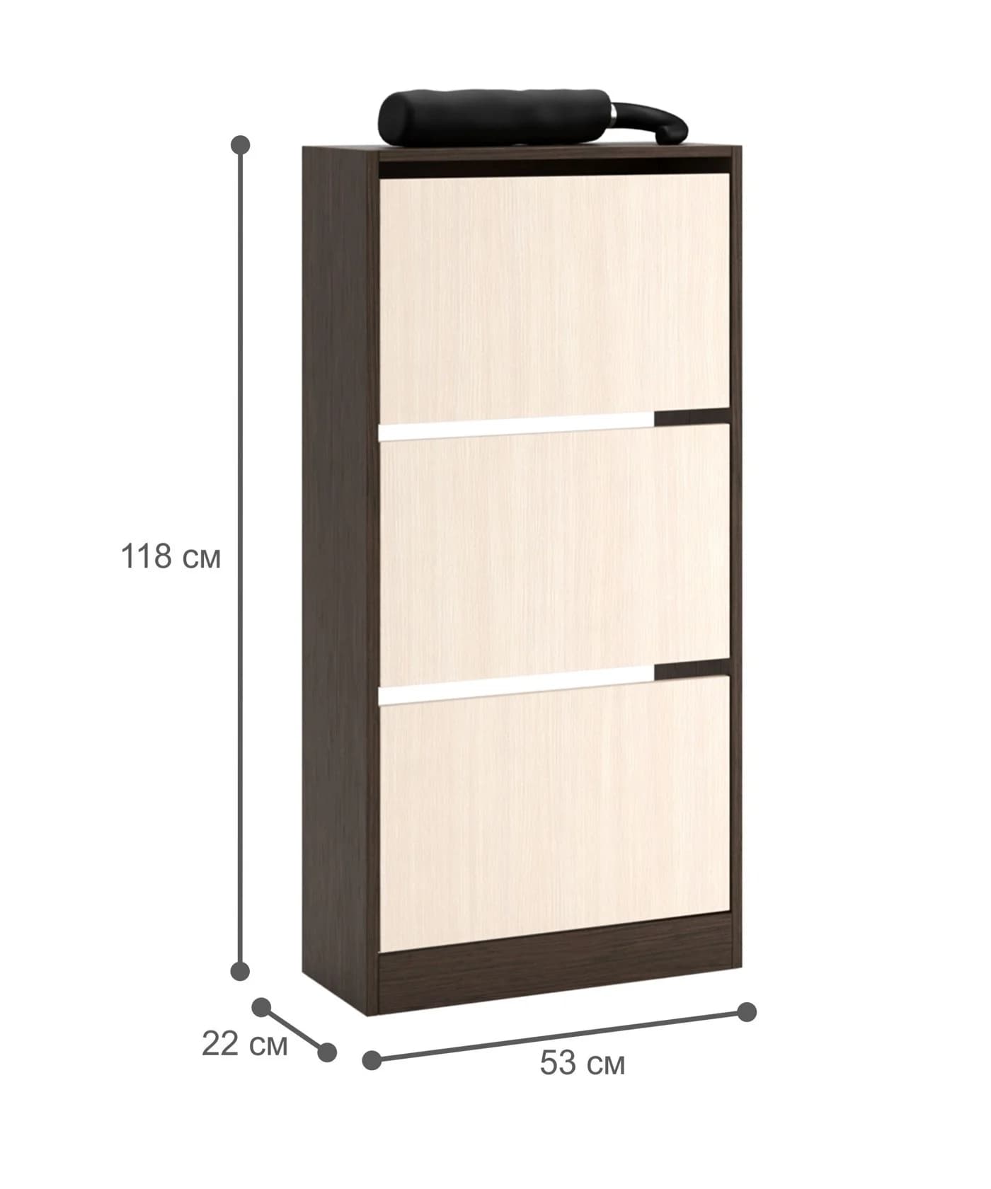 Ayaqqabı üçün şkaf Yagmur 713, laminat, venge/ağ, 154x52x22 sm — изображение 4