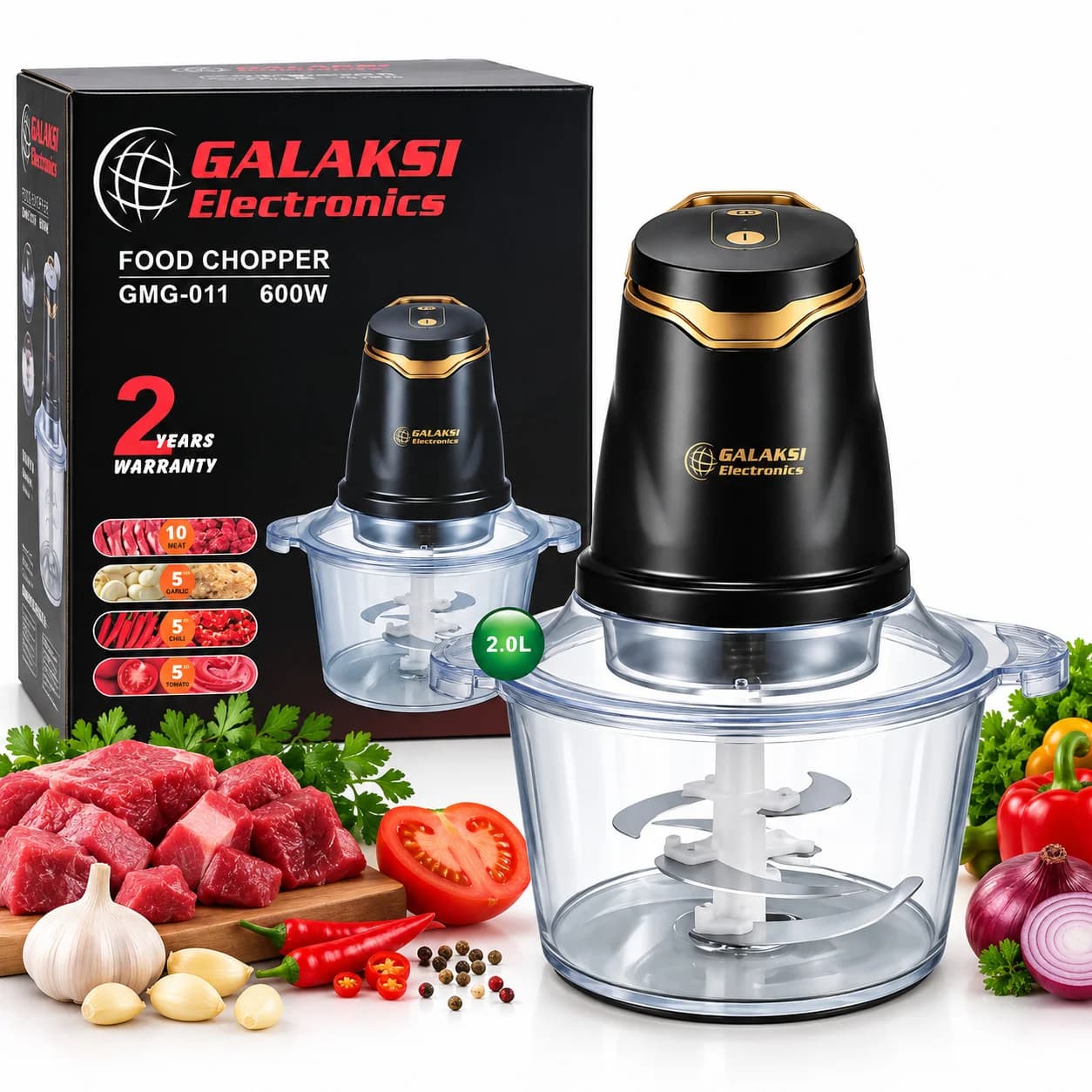 Doğrayıcı 600 W 2 l qara