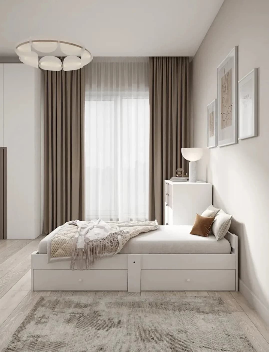 Bir nəfərlik çarpayı SO 009, laminat, ağ, 80x200x55 sm — изображение 2