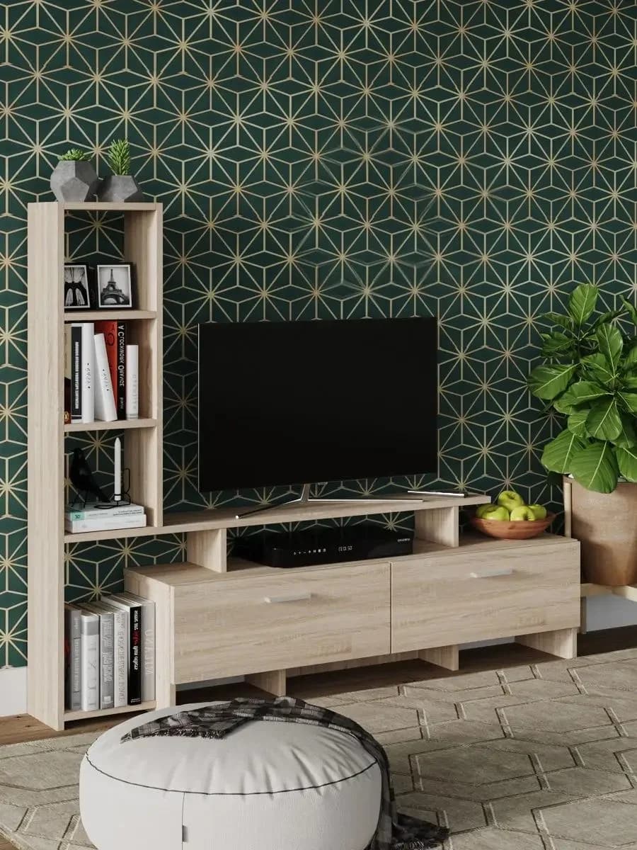 TV üçün tumba Yagmur, laminat, sonomo, 135x25x112 sm — image 2