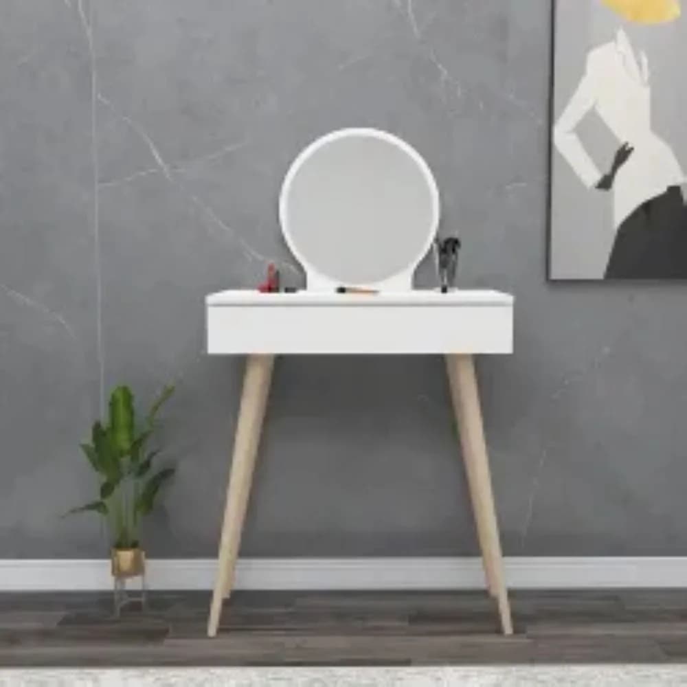 Makiyaj masası SO050, ağ, laminat, 129.2х72х35 sm — изображение 3