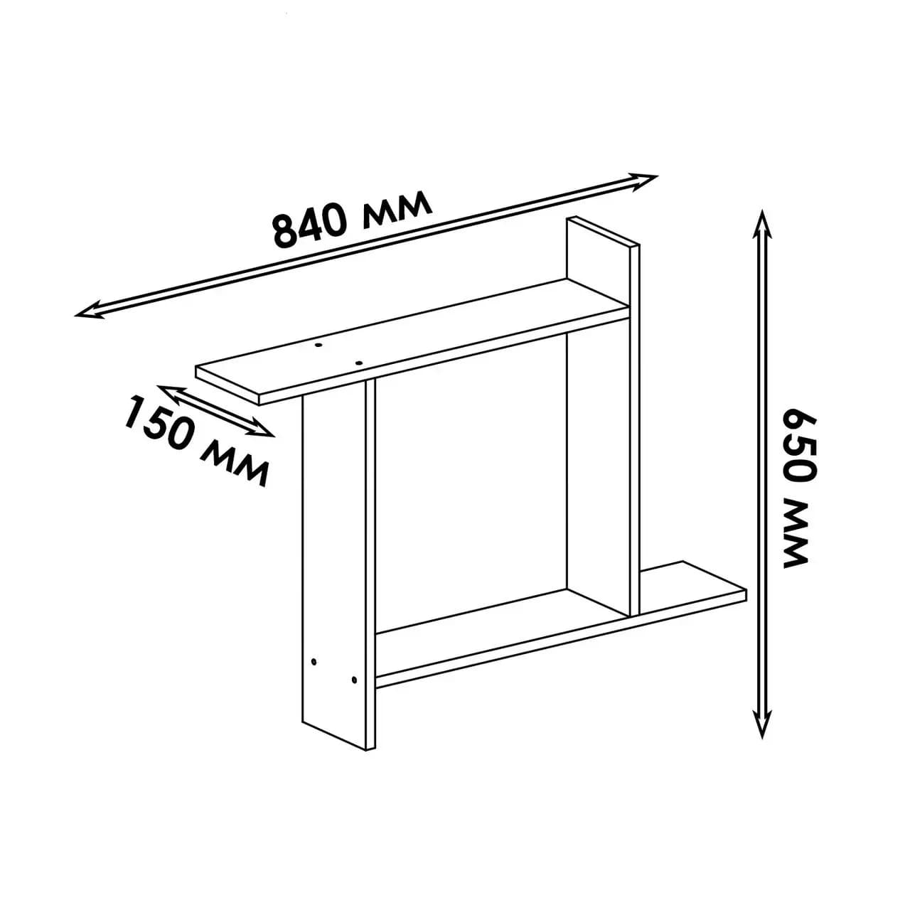 Divar rəfi Yagmur, Laminat, Ağ, 84x15x65 sm — изображение 2