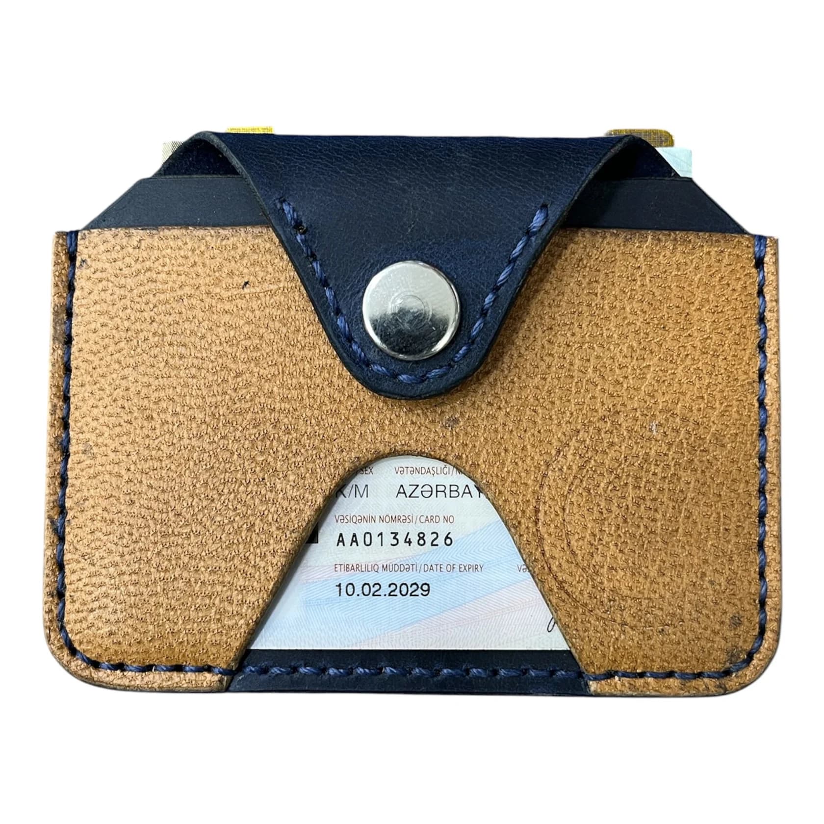Vizit kart qabı, təbii dəri, 7.5x10 sm — şəkil 2