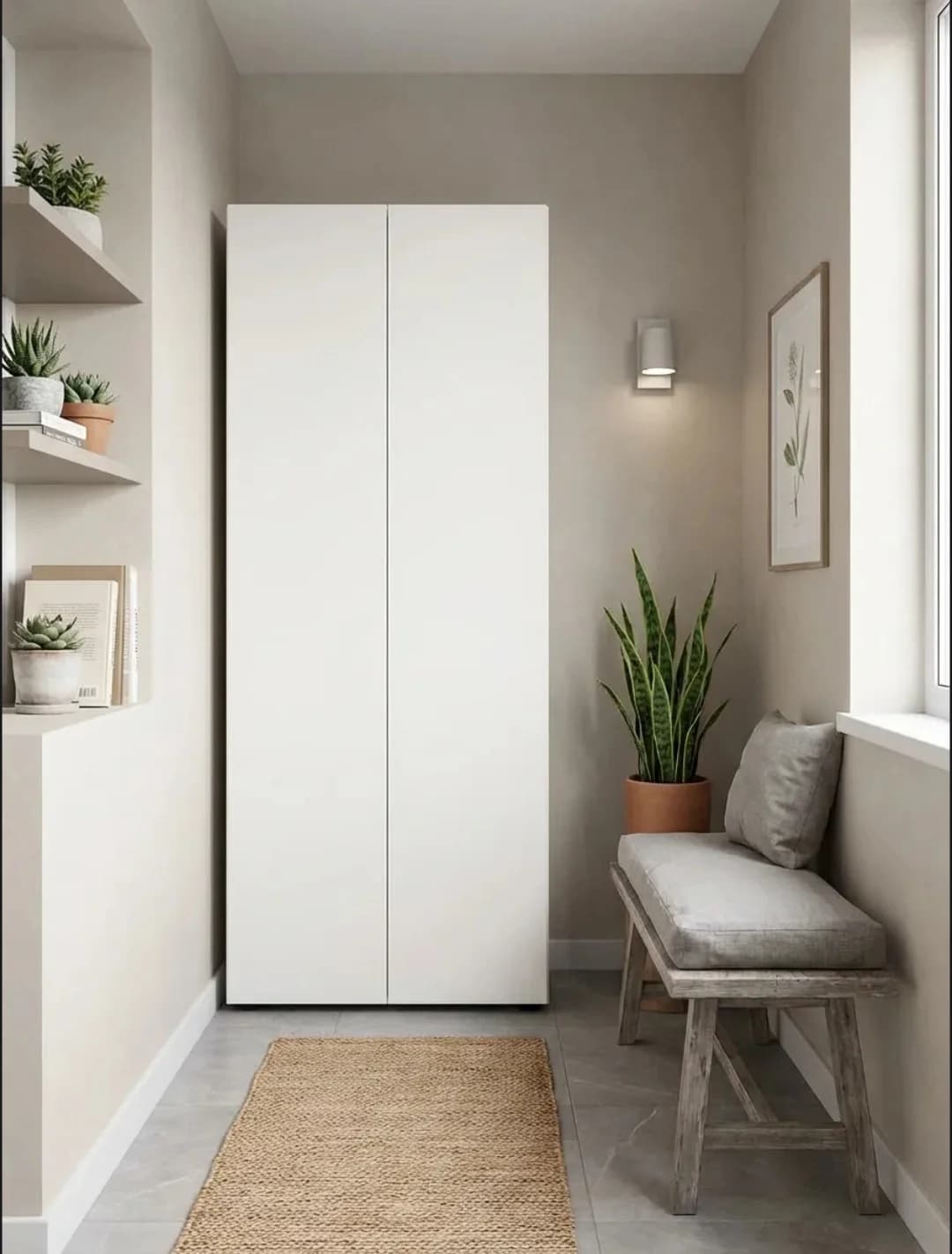 Döşəməüstü dolab SO 001, laminat, ağ, 80x40x200 sm