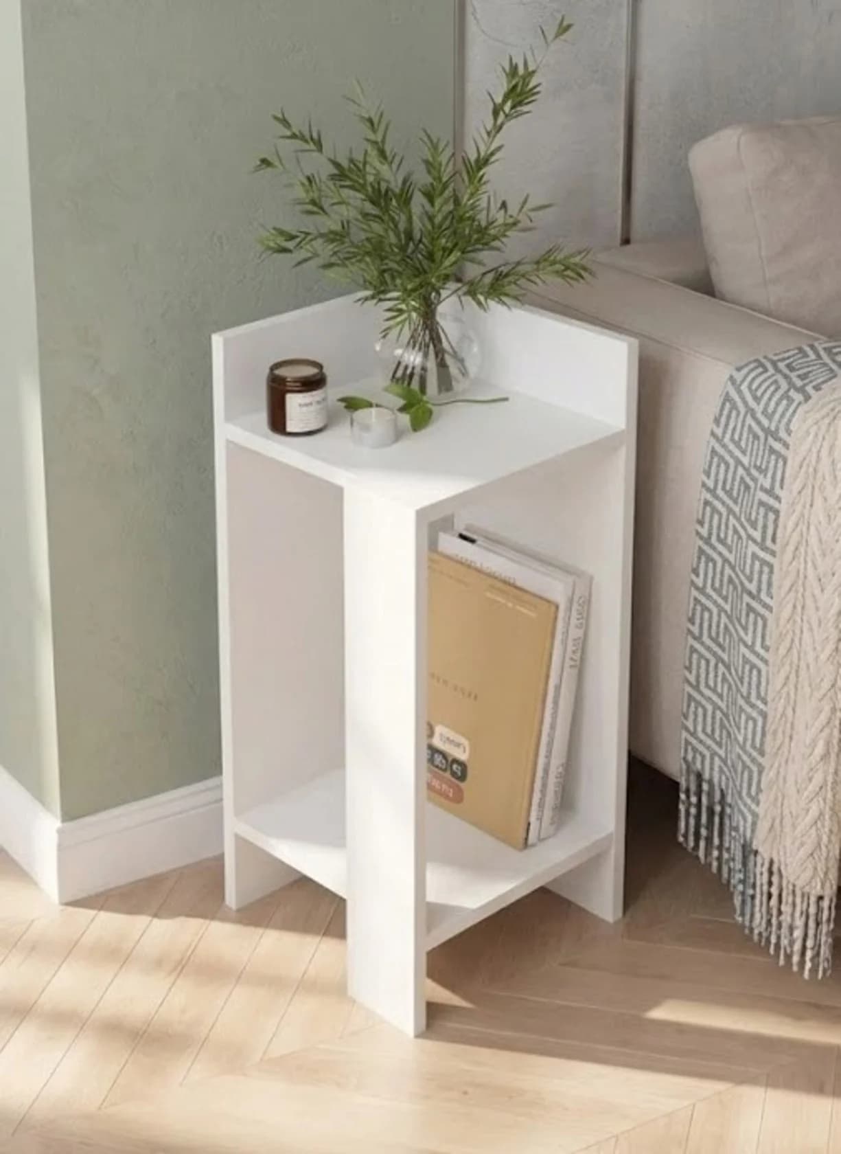 Tumba MB9, ağ, laminat, 60x27x27 sm