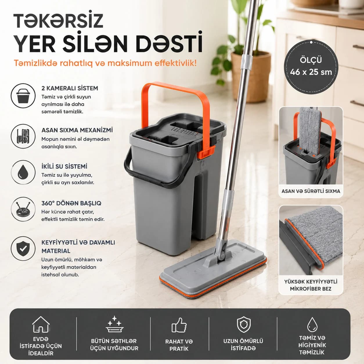 Təmizlik üçün fırça dəst ABS-plastik yığılan — изображение 2