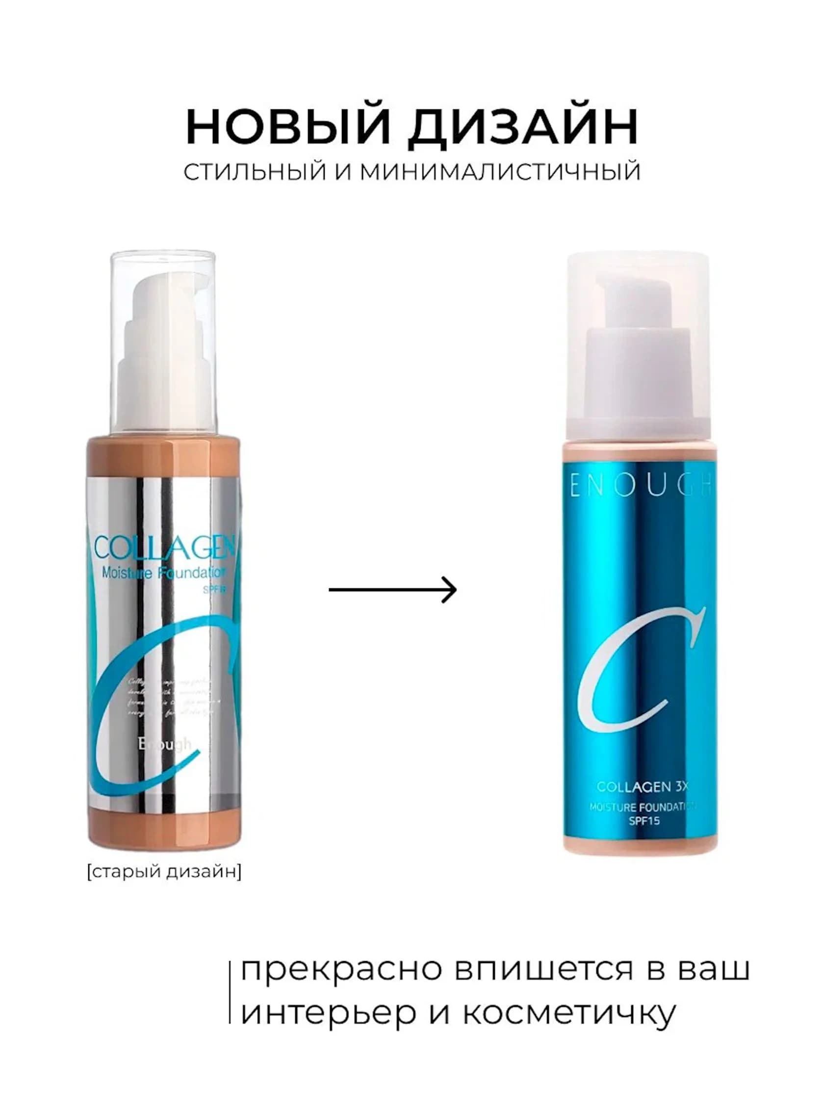Tonal krem Enough Collagen 3x Moisture Foundation SPF 15 21N 100 ml — şəkil 4