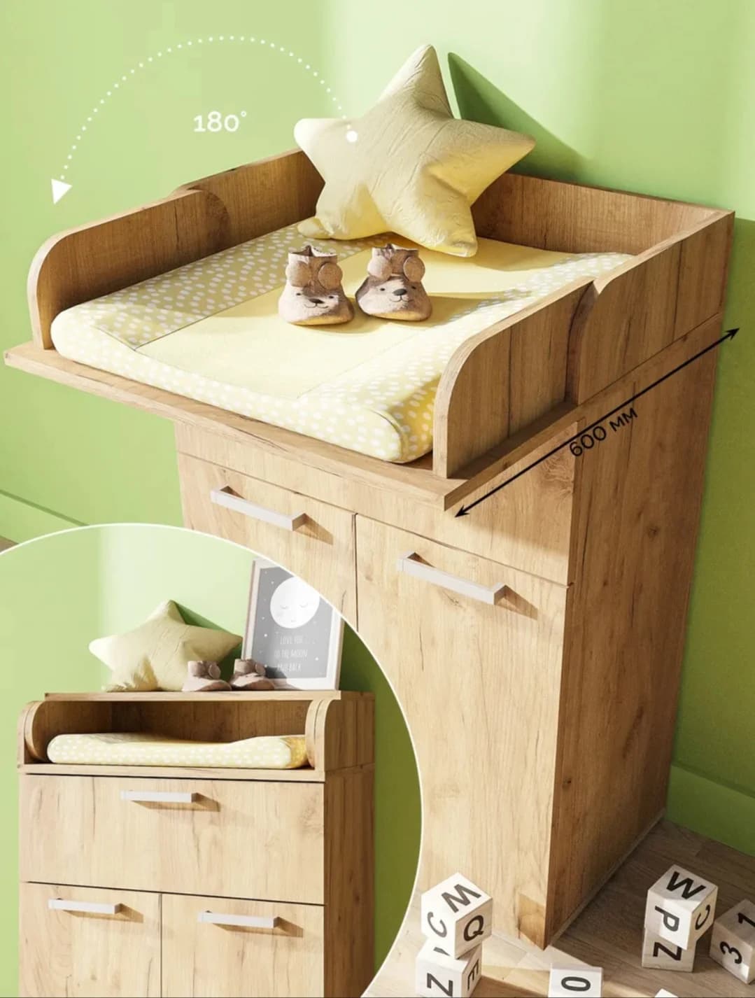 Komod SO058, bej, laminat, 93.8х35х60 sm — изображение 3