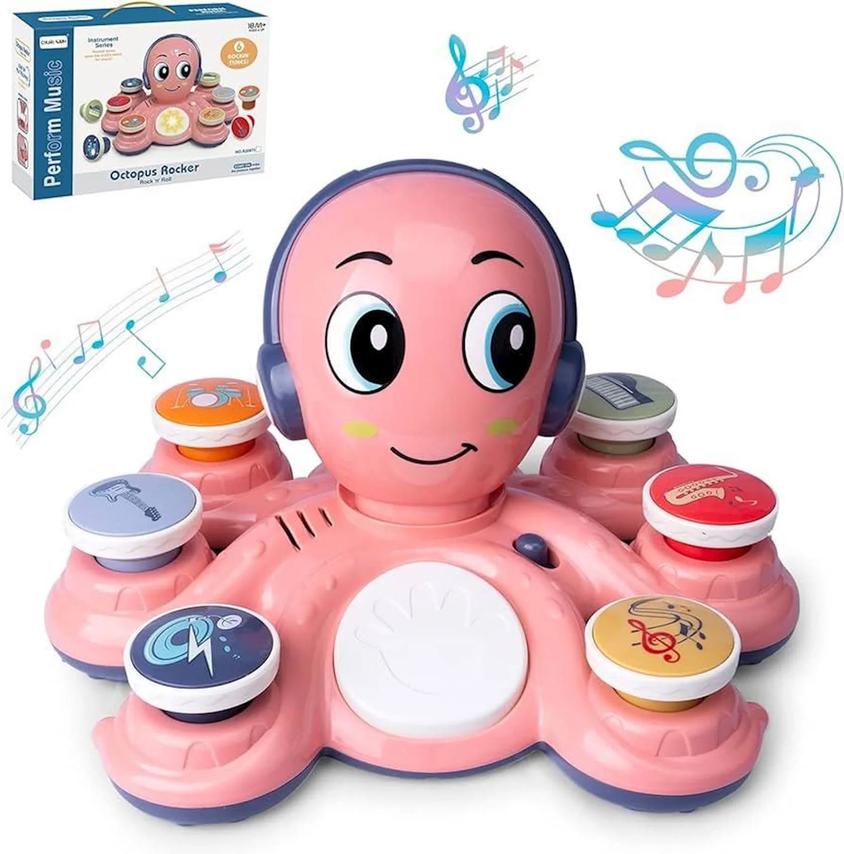 Musiqili oyuncaq Octopus Rocker RJ2873, plastik, 18+ ay