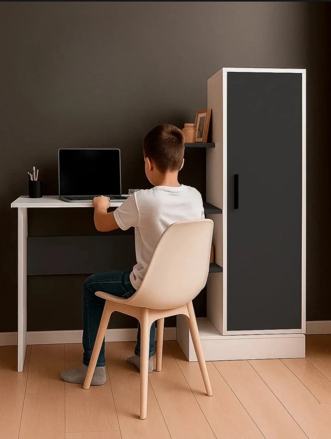 Kompüter masası s061, laminat, ağ, 50x90x100 sm — изображение 3