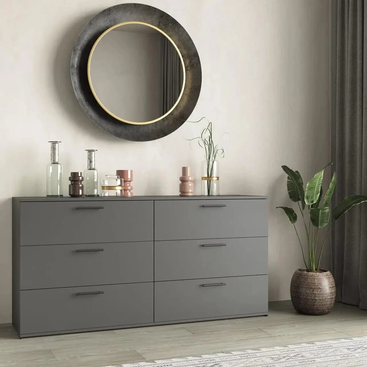 Komod Yagmur 28, laminat, antrasit, 160х79х40 sm