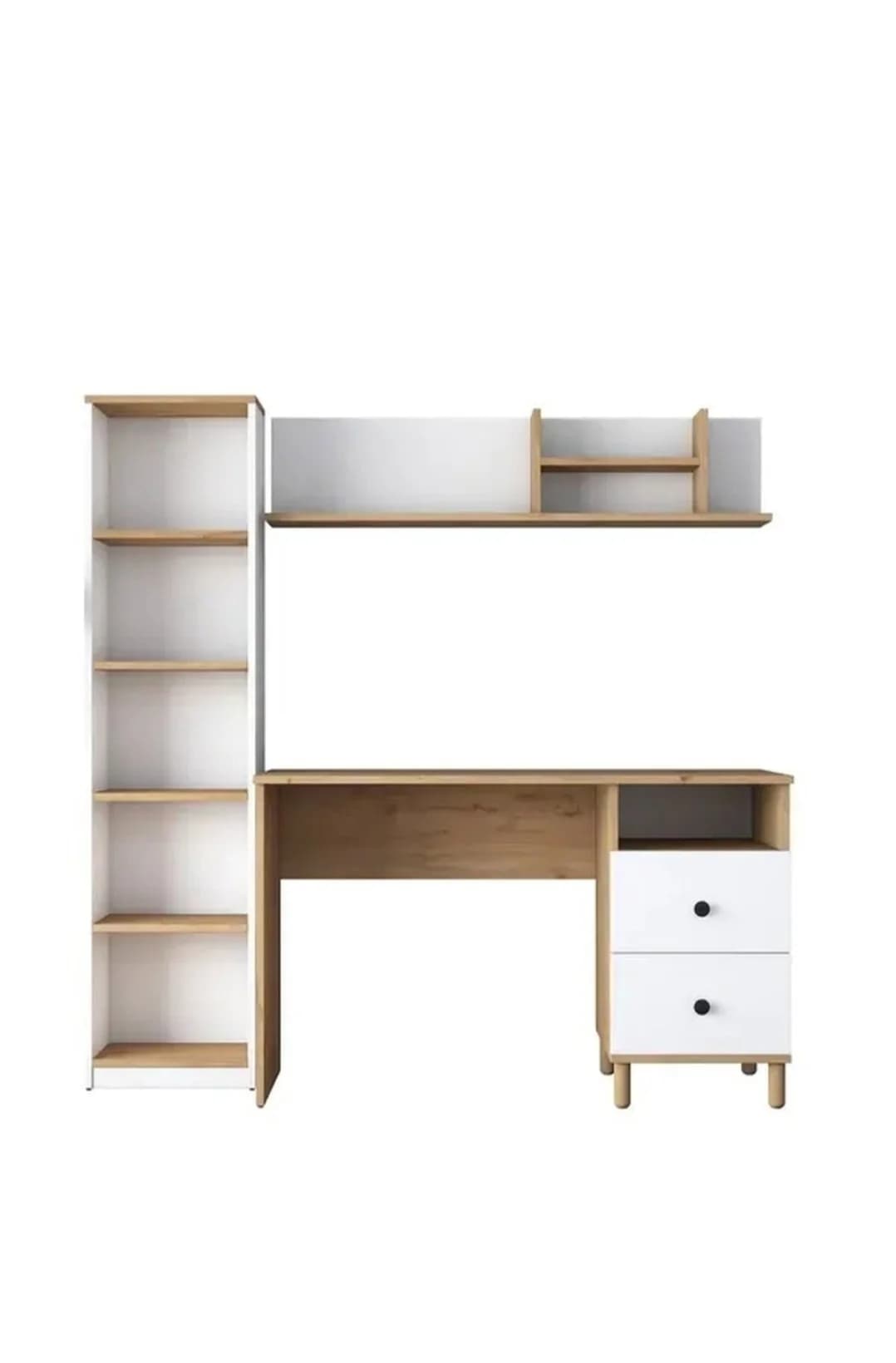 Kompüter masası S000, laminat, palıd ağacı/ağ, 50x161x160 sm — изображение 2