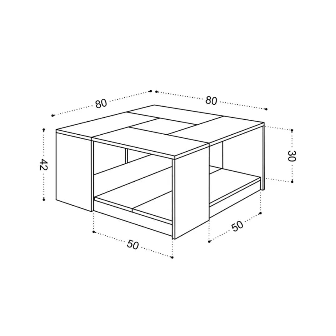 Jurnal masası SO0011, laminat, ağ, 80x42x80 sm — изображение 4