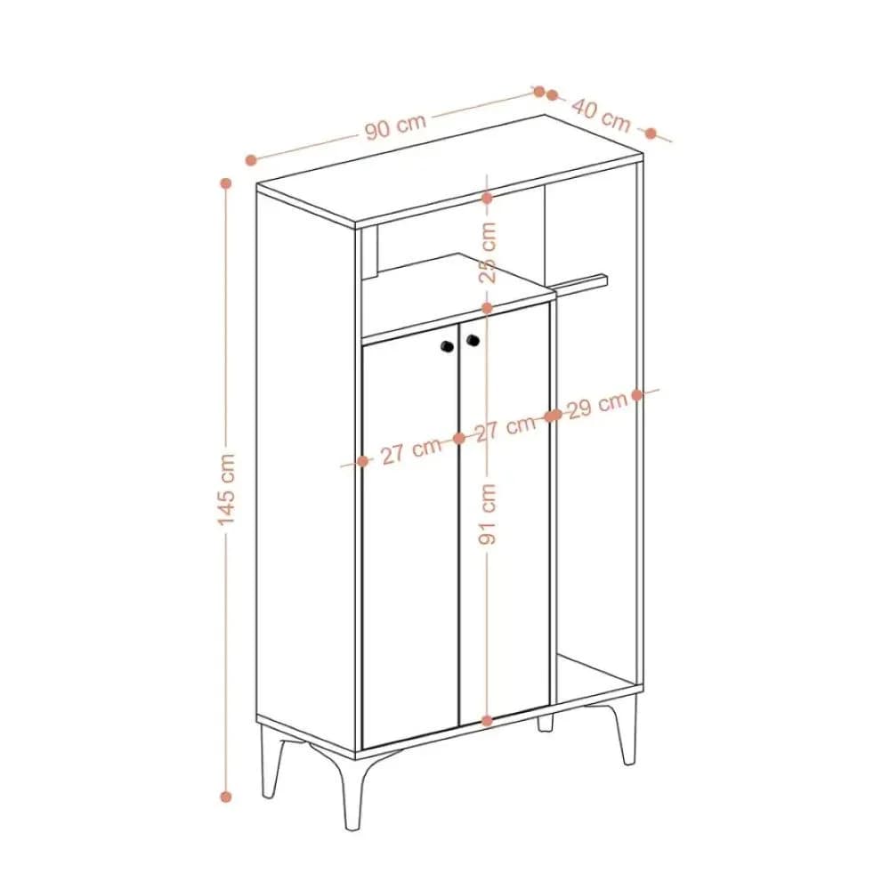Çoxfunksiyalı dolab SO042, ağ, laminat, 145x9040 sm — image 5