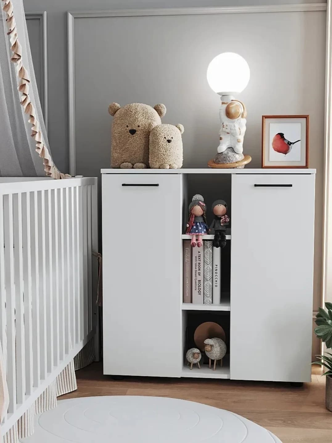 Komod SO049, ağ, laminat, 80х30х82 sm — изображение 2