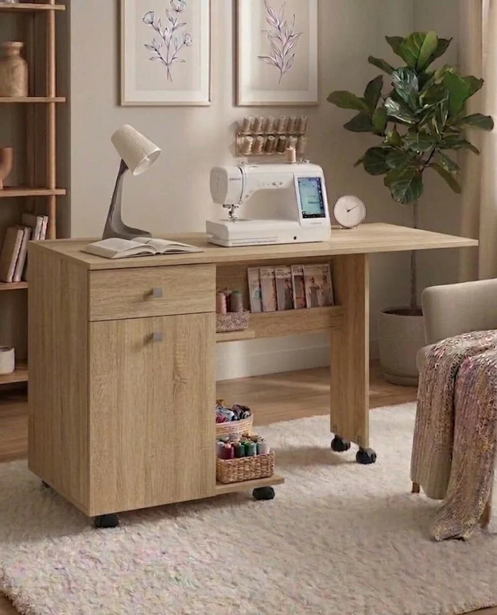 Tikiş masası MB2, laminat, sanoma, 127.5x75x45 sm
