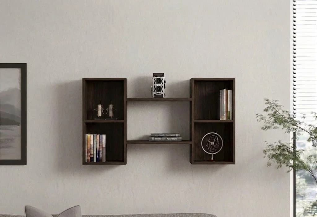 Rəflər MB057, laminat, tünd qəhvəyi, 100x60x25 sm