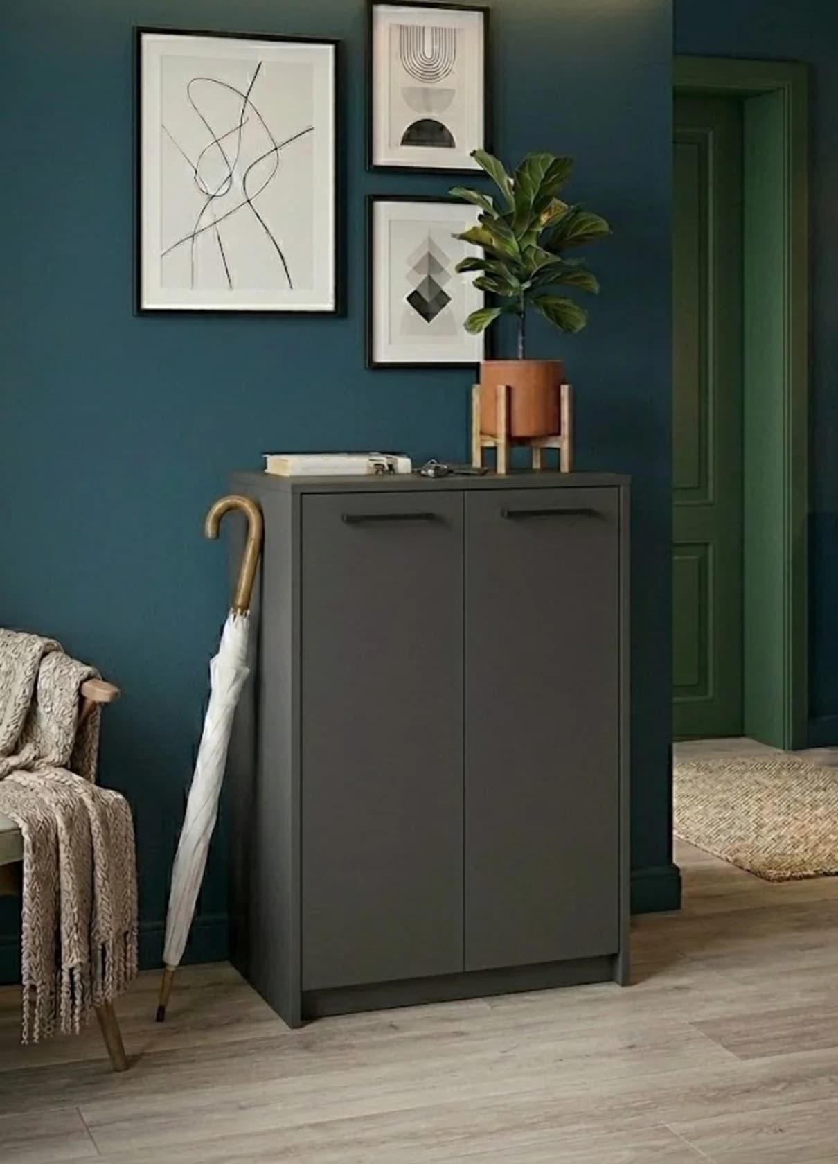 Tumba MB 37, laminat, antrasit, 78x54x32 sm