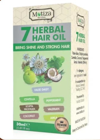 Saçlar üçün yağların qarışığı Motiza Natural 7 Herbal 30 ml