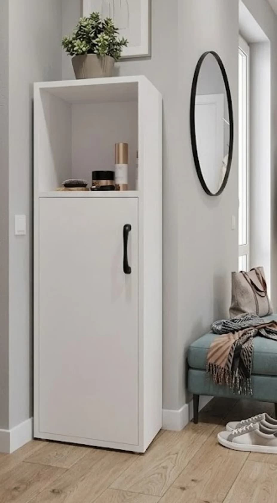 Tumba MB26, ağ, laminat, 100x30x30 sm