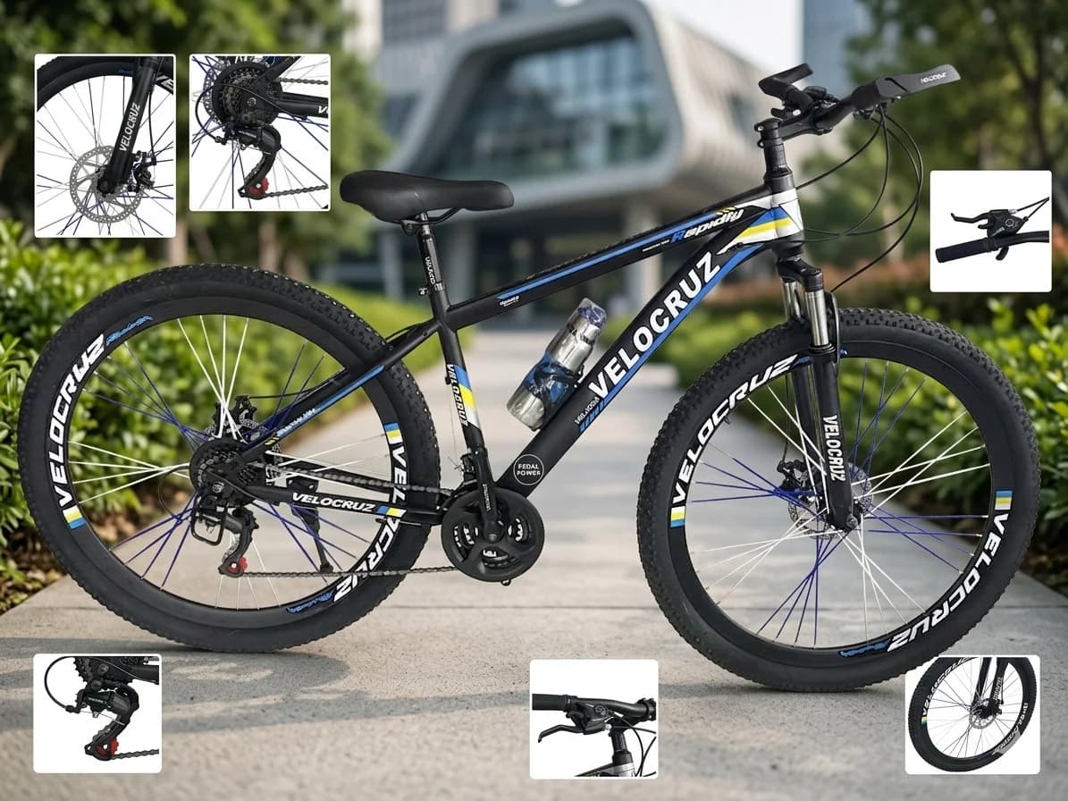 Dağ velosipedi Velocruz MTB, 26", qara/göy — image 3