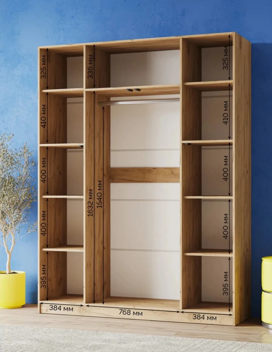 Döşəməüstü dolab S0054, antrasit, laminat, 210х50х160 sm — image 4