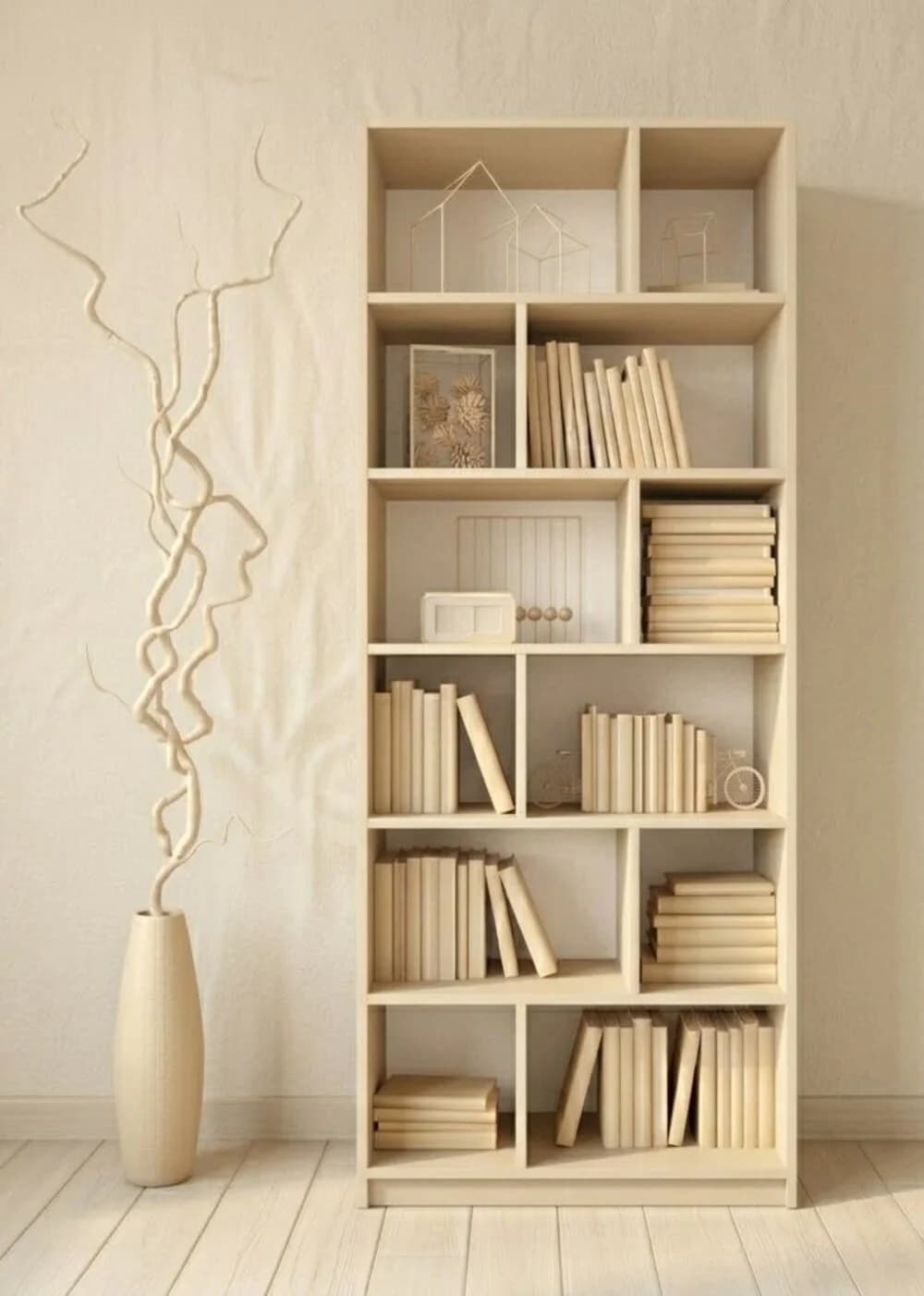 Stellaj MB7, laminat, 210x90x30 sm, bej
