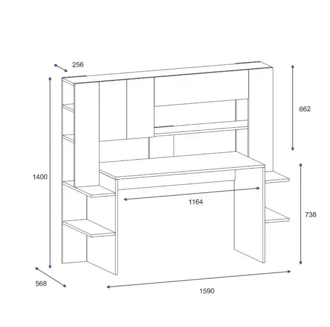 Yazı masası SO94, laminat, 160x57x140 sm, ağ/Votan — изображение 4