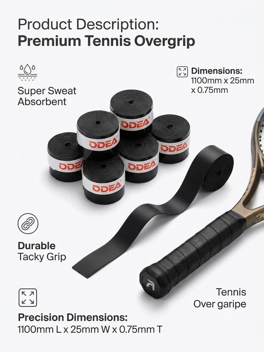 Sarğı ODEA, tennis/padel/badminton üçün, qara