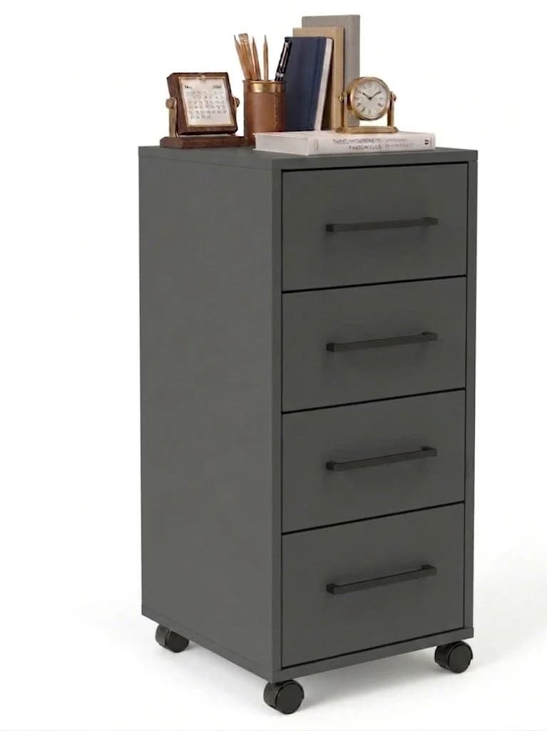 Tumba MB11, laminat, təkərli, 75x40x40 sm, antrasit