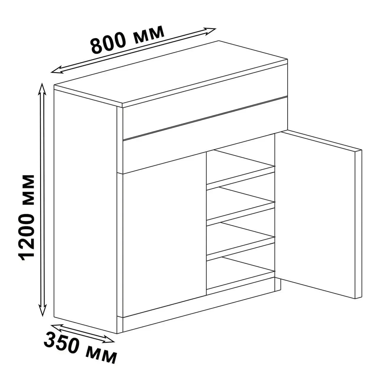 Ayaqqabı üçün tumba Yagmur, laminat, qara, 80x35x120 sm — изображение 2