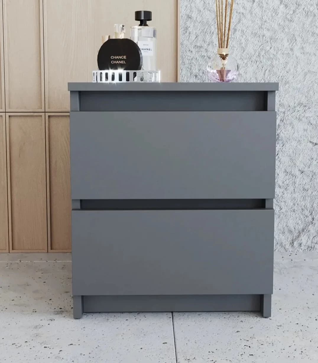 Çarpayıyanı tumba s0670, laminat, antrasit, 40x47x35 sm