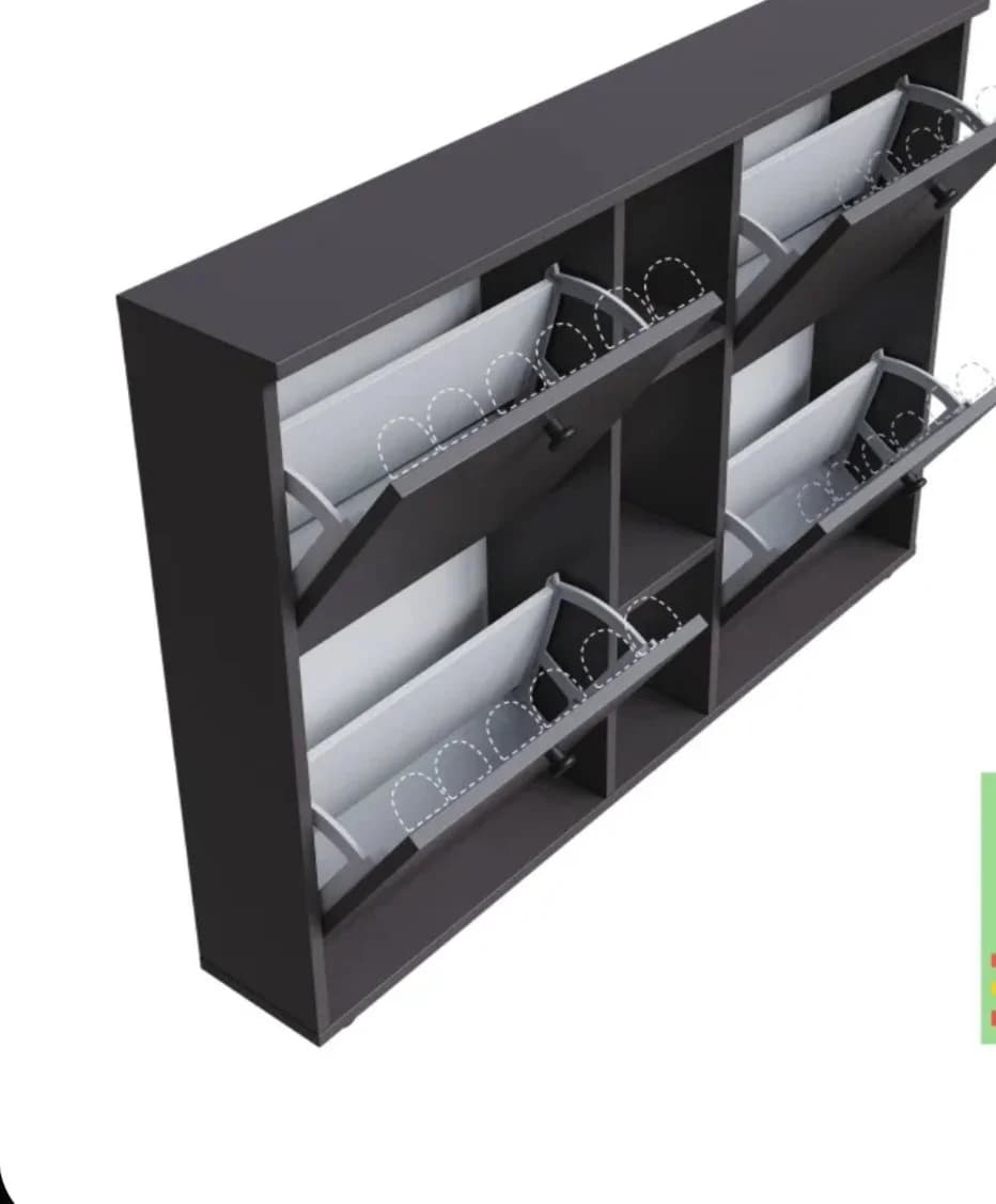Ayaqqabı üçün tumba SO022, laminat, antrasit, 112x78x20 sm — şəkil 5