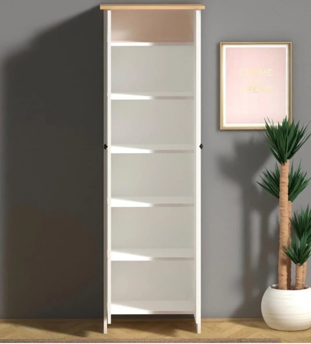 Döşəməüstü dolab SO0020, laminat, 180x60x30 sm, ağ — image 3
