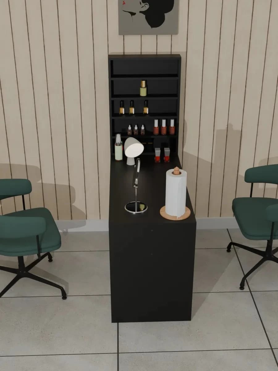 Manikür masası, Qara, Laminat, 140x100 sm — изображение 2