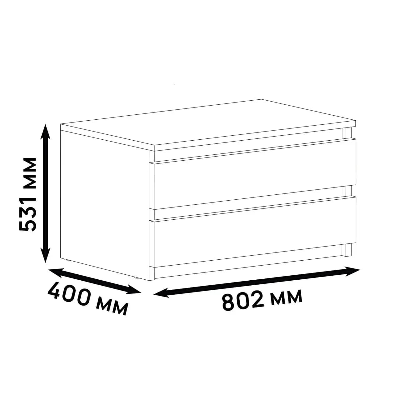 Ayaqqabı üçün tumba Yagmur 02, laminat, antrasit/ağ, 80x40x53 sm — image 2