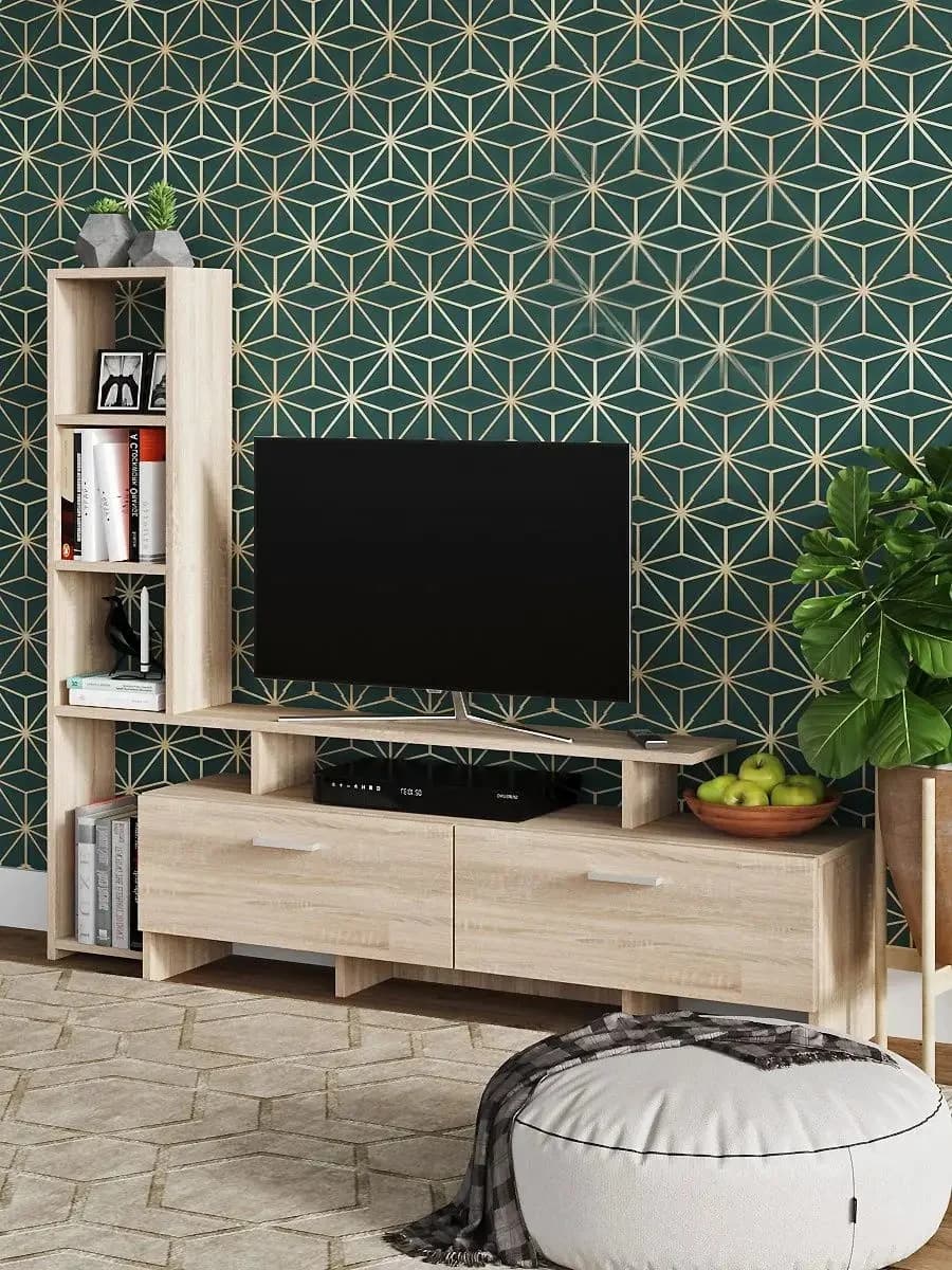 TV üçün tumba Yagmur, laminat, sonomo, 135x25x112 sm — image 4