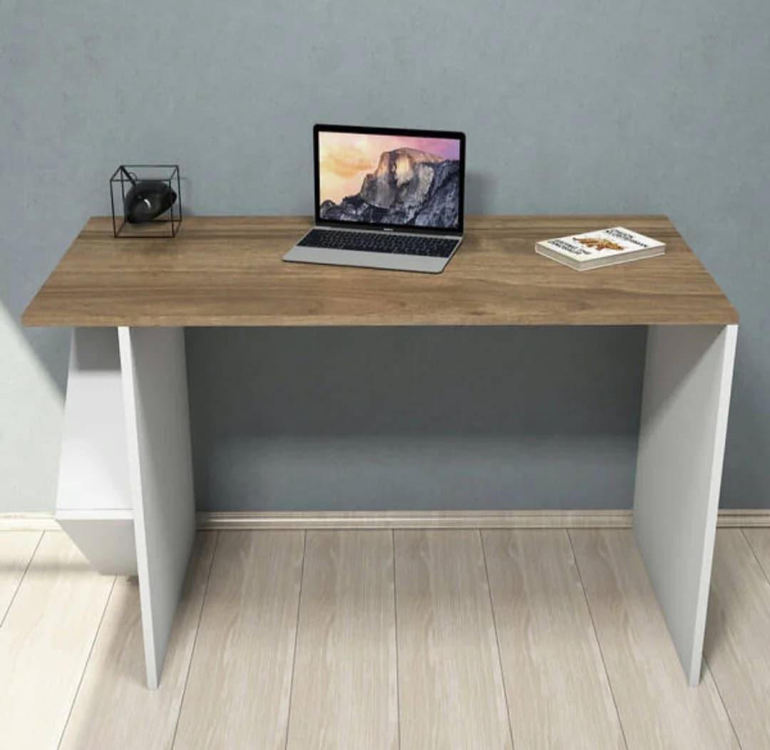 Kompüter masası SO0025, laminat, ağ/bej, 120x60x75 sm