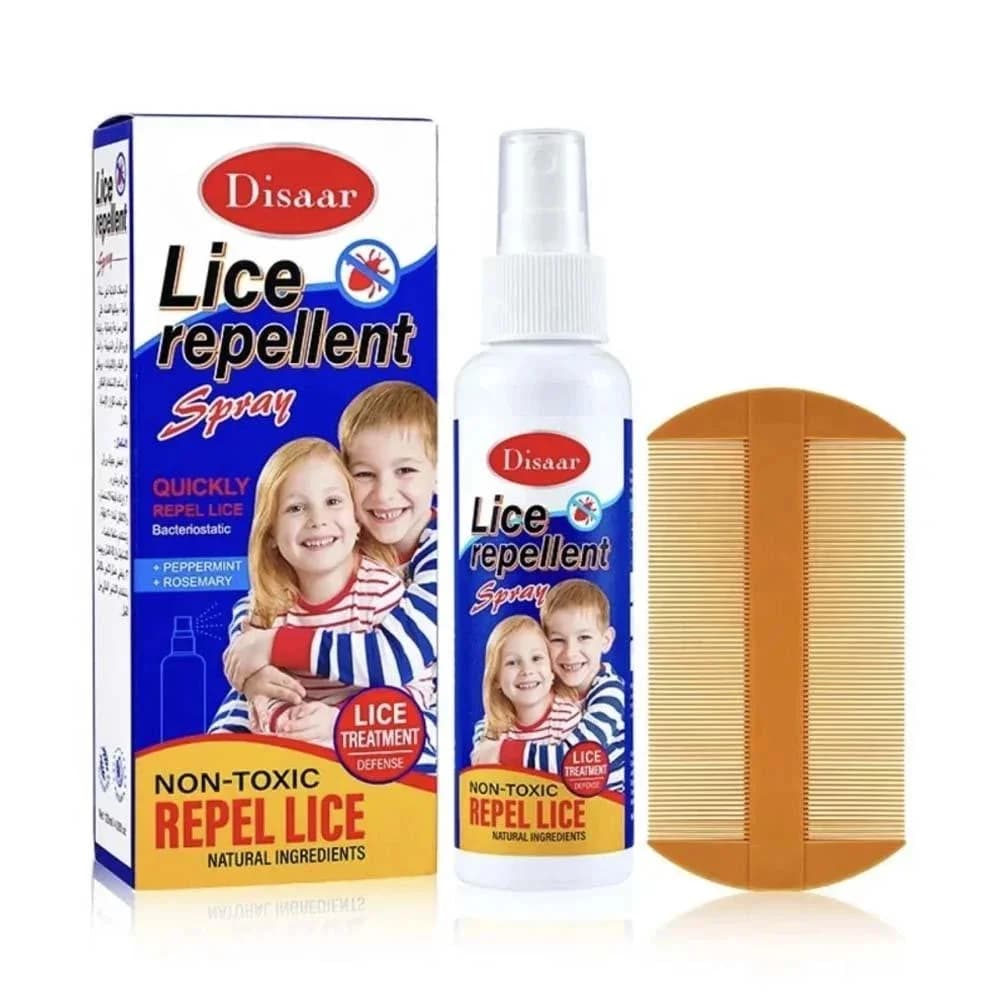 Bit əleyhinə sprey Disaar Lice Repellent with Mint and Rosemary, daraq ilə, 120 ml